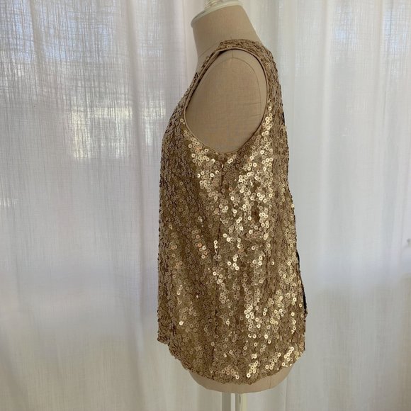 Champagne Gold Sequin Vince Camuto Tank Top - Picture 3 of 6